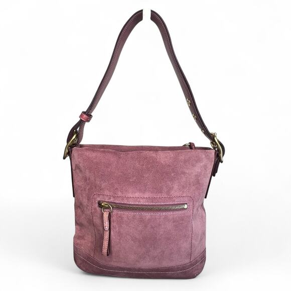 Coach Vintage Kenia Shoulder crossbody bag suede cleaning kit purple Pink - Picture 3 of 8